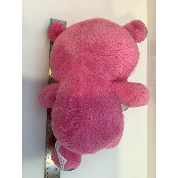 Midwood Brands Plush Pink Hippopotamus Hippo with Blue Ribbon Bow Stuffed Animal - Picture 2 of 3